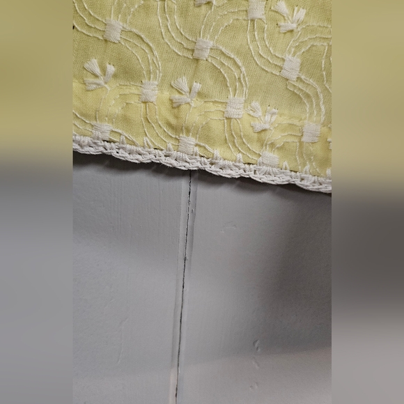 Yellow Embrpidered 3/4 Sleeve Cotton Top - Picture 6 of 10